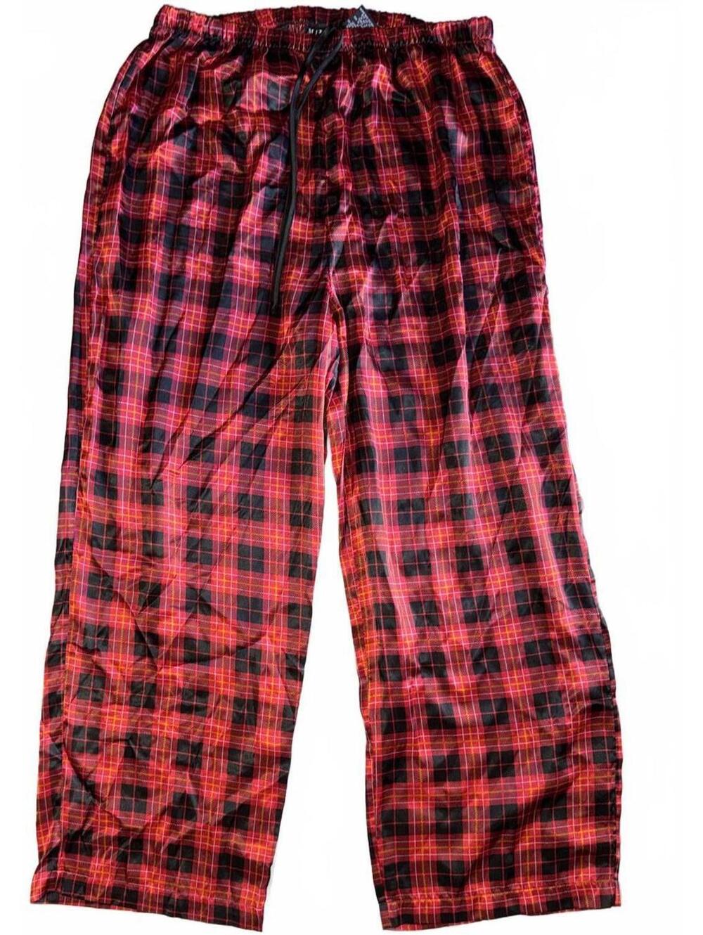 MIXIT Red and Black Plaid Lounge Pants Large